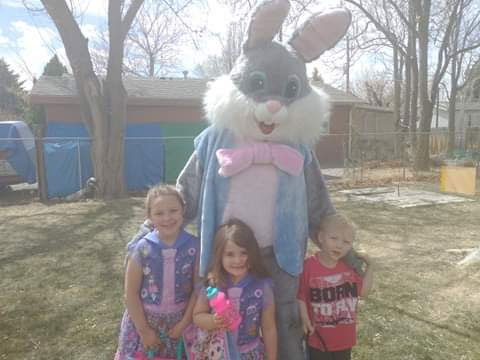 Alan as the Easter Bunny with kids. 